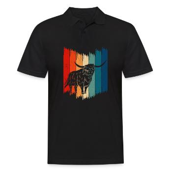 Highland Cattle Cow Highland Cattle - Men's Polo Shirt - black - Front - Kai (181cm)