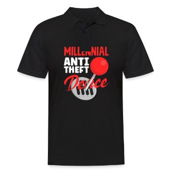Manuel de mécanique de course automobile Millenial Anti Theft - Polo Homme - noir - Devant - Kai (181cm)