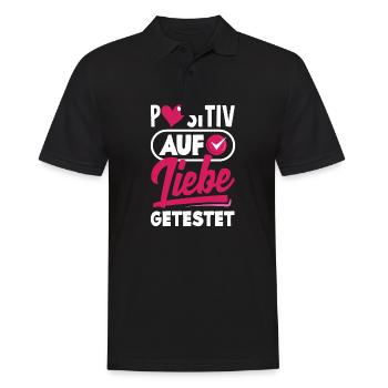 Tested positive for love engagement wedding anniversary - Men's Polo Shirt - black - Front - Kai (181cm)