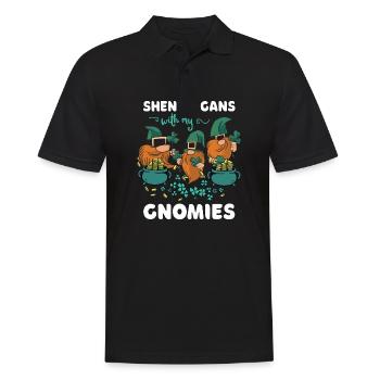 Shenanigans With My Gnomies St Patricks Cartoon - Men's Polo Shirt - black - Front - Kai (181cm)