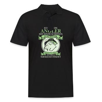 Angler und Tochter - Männer Poloshirt - Schwarz - Vorne - Kai (181cm)