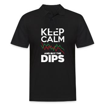 Keep Calm And Buy The Dips Investor Day - Männer Poloshirt - Schwarz - Vorne - Kai (181cm)