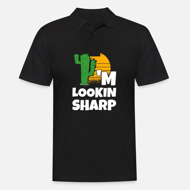 I'm Lookin Sharp Cactus - Männer Poloshirt - Schwarz