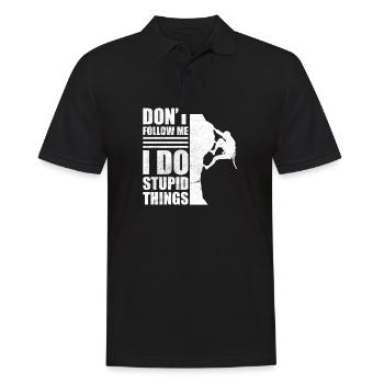 Bergsteigen folg mir nicht mache dumme sachen - Männer Poloshirt - Schwarz - Vorne - Kai (181cm)