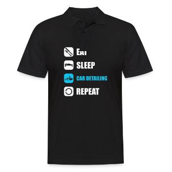 Auto aufbereiter essen schlafen aufbereiten - Männer Poloshirt - Schwarz - Vorne - Kai (181cm)