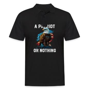 A Patriot or Nothing American Bald Eagle - Männer Poloshirt - Schwarz - Vorne - Kai (181cm)