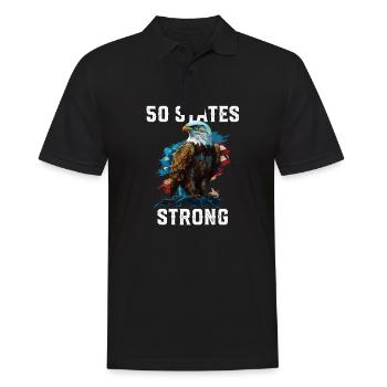 50 States Strong American Bald Eagle America 4th - Männer Poloshirt - Schwarz - Vorne - Kai (181cm)