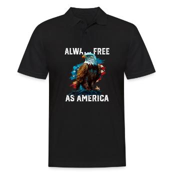 Always Free as America American Bald Eagle USA - Männer Poloshirt - Schwarz - Vorne - Kai (181cm)