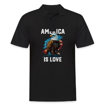 America Is Love American Bald Eagle 4th Of July - Männer Poloshirt - Schwarz - Vorne - Kai (181cm)