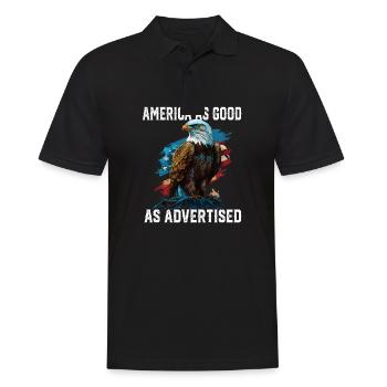 America as Good as Advertised July 4 Fourth Of - Männer Poloshirt - Schwarz - Vorne - Kai (181cm)