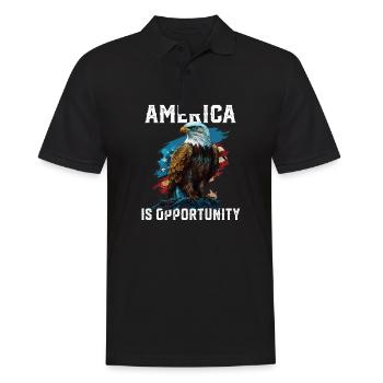 America Is Opportunity American Bald Eagle July 4 - Männer Poloshirt - Schwarz - Vorne - Kai (181cm)