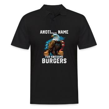 Another Name For Awesome Burgers Funny America - Men's Polo Shirt - black - Front - Kai (181cm)