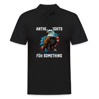 Anthem Fights For Something American Bald Eagle - Männer Poloshirt - Schwarz - Vorne - Kai (181cm)