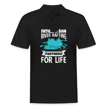Father And Son River Rafting Partners For Life - Men's Polo Shirt - black - Front - Kai (181cm)