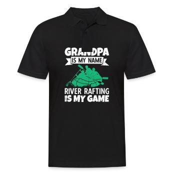Grandpa Is My Name River Rafting Is My Game - Männer Poloshirt - Schwarz - Vorne - Kai (181cm)