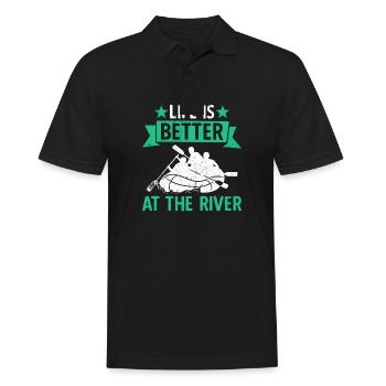River Rafting Life Is Better At The Rivier - Men's Polo Shirt - black - Front - Kai (181cm)