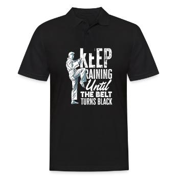 Keep Training Until The Belt Turns Black - Men's Polo Shirt - black - Front - Kai (181cm)