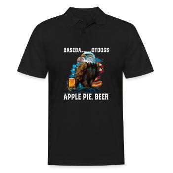 Baseball Hotdogs Apple Pie Beer Drinker Patriotic - Männer Poloshirt - Schwarz - Vorne - Kai (181cm)