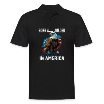 Born and Molded in America American Bald Eagle - Männer Poloshirt - Schwarz - Vorne - Kai (181cm)