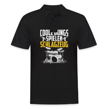 Coole Jungs Schlagzeuger Geschenk - Männer Poloshirt - Schwarz - Vorne - Kai (181cm)
