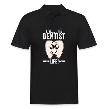 Living This Dentist Life - Men's Polo Shirt - black - Front - Kai (181cm)