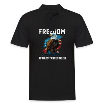 La liberté a toujours bon goût au patriotisme patriotique - Polo Homme - noir - Devant - Kai (181cm)