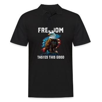 La liberté goûte à ce bon patriotisme patriotique - Polo Homme - noir - Devant - Kai (181cm)