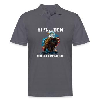 Hi Freedom You Sexy Creature American Bald Eagle - Männer Poloshirt - Anthrazit - Vorne - Nico (186cm)