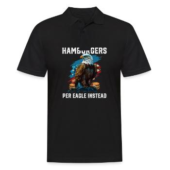 Hamburgers Per Eagle Instead Patriotic USA Flag - Männer Poloshirt - Schwarz - Vorne - Kai (181cm)