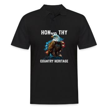 Honor Thy Country Heritage American Bald Eagle - Men's Polo Shirt - black - Front - Kai (181cm)