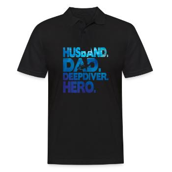 Freedive Deep Dive DeepDive dad - Men's Polo Shirt - black - Front - Kai (181cm)