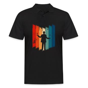 Vintage Juggling Retro Juggling - Männer Poloshirt - Schwarz - Vorne - Kai (181cm)