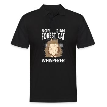 Norwegian Forest Cat Whisperer - Männer Poloshirt - Schwarz - Vorne - Kai (181cm)