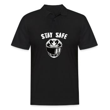 Motorcycle Helmet Stay Safe - Men's Polo Shirt - black - Front - Kai (181cm)