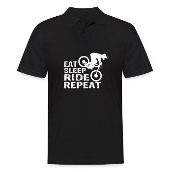Eat Sleep Ride Repeat - Men's Polo Shirt - black - Front - Kai (181cm)