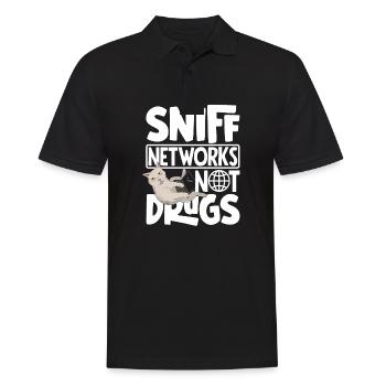 Sniff Networks Not Drugs Network Admin - Men's Polo Shirt - black - Front - Kai (181cm)