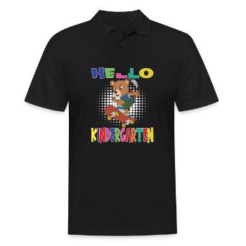 Bonjour Kindergarten Skateboarding Bear - Polo Homme - noir - Devant - Kai (181cm)