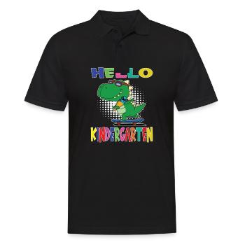 Bonjour Kindergarten Skateboarding Dino - Polo Homme - noir - Devant - Kai (181cm)