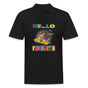 Hello Kindergarten Skateboarding Dog - Men's Polo Shirt - black - Front - Kai (181cm)