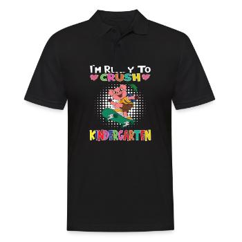 I'm Ready To Crush Kindergarten Skateboarding Pig - Men's Polo Shirt - black - Front - Kai (181cm)