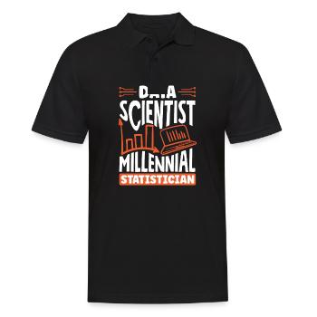 Data Scientist Millennial Statisticien - Polo Homme - noir - Devant - Kai (181cm)