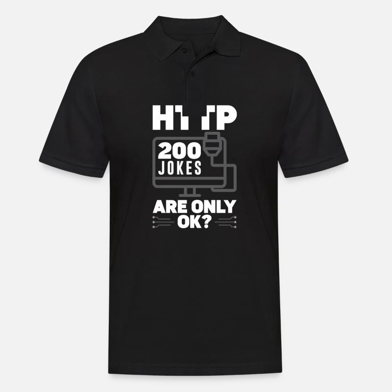 HTTP 200 Jokes Are Only Ok? Network Admin - Männer Poloshirt - Schwarz