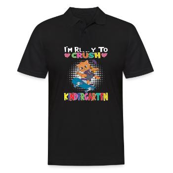 Skateboarding Cat I'm Ready To Crush Kindergarten - Männer Poloshirt - Schwarz - Vorne - Kai (181cm)