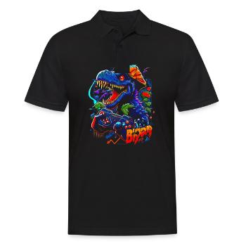 Dinosaur Gamer - Men's Polo Shirt - black - Front - Kai (181cm)