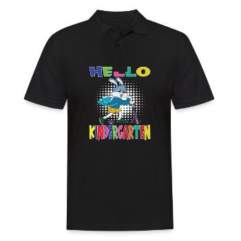 Hello Kindergarten Rabbit With Scooter - Men's Polo Shirt - black - Front - Kai (181cm)