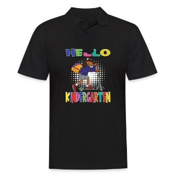 Bonjour chien de maternelle avec scooter - Polo Homme - noir - Devant - Kai (181cm)