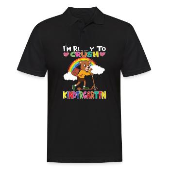Bear With Scooter I'm Ready To Crush Kindergarten - Men's Polo Shirt - black - Front - Kai (181cm)
