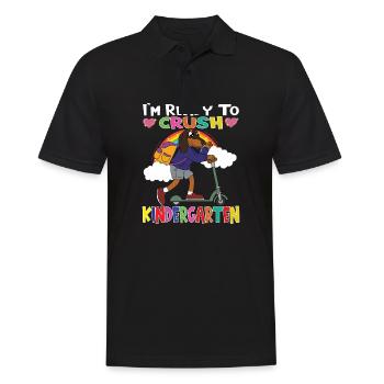 Chien avec scooter Je suis prêt à écraser la maternelle - Polo Homme - noir - Devant - Kai (181cm)