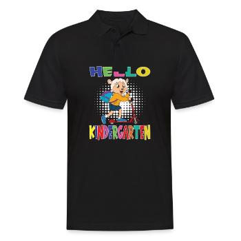 Hello Kindergarten Sheep With Scooter - Männer Poloshirt - Schwarz - Vorne - Kai (181cm)