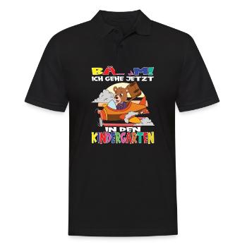 Kindergartenkind Hallo Kindergarten Ich Komme - Männer Poloshirt - Schwarz - Vorne - Kai (181cm)